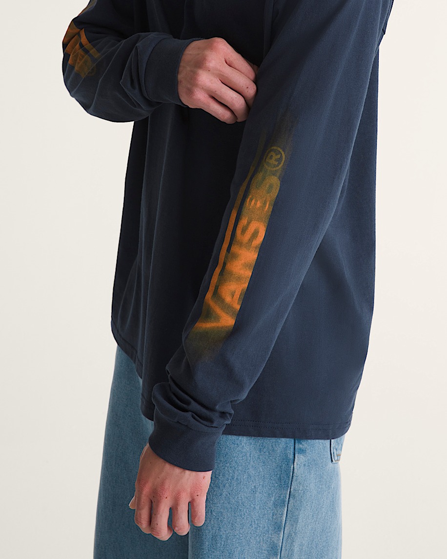 blur drop long sleeve t-shirt